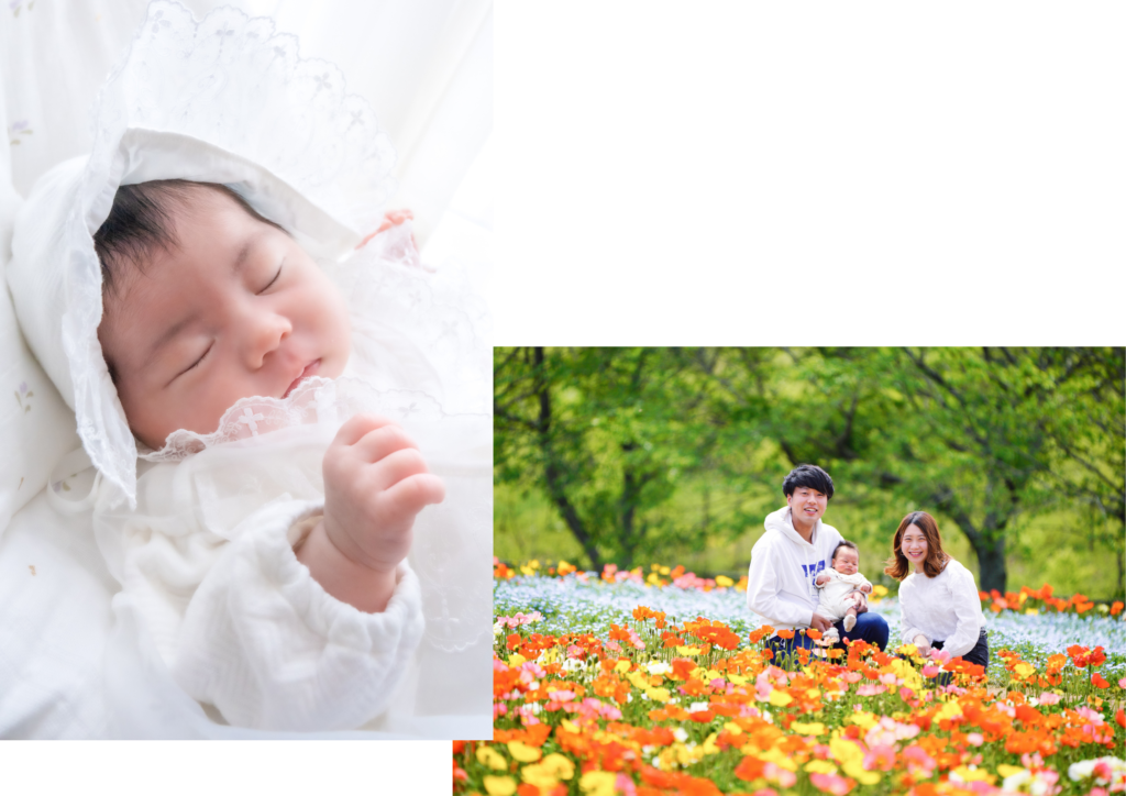 ジョイスタジオ（Joystudio）の出張撮影で撮影した赤ちゃんのお宮参り写真とファミリーフォト（千葉）
